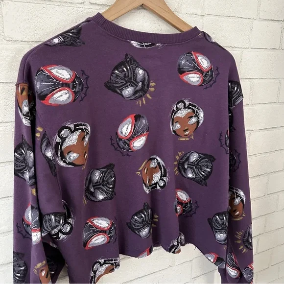 MARVEL Purple Cut Off Sweatshirt - Picture 5 of 7